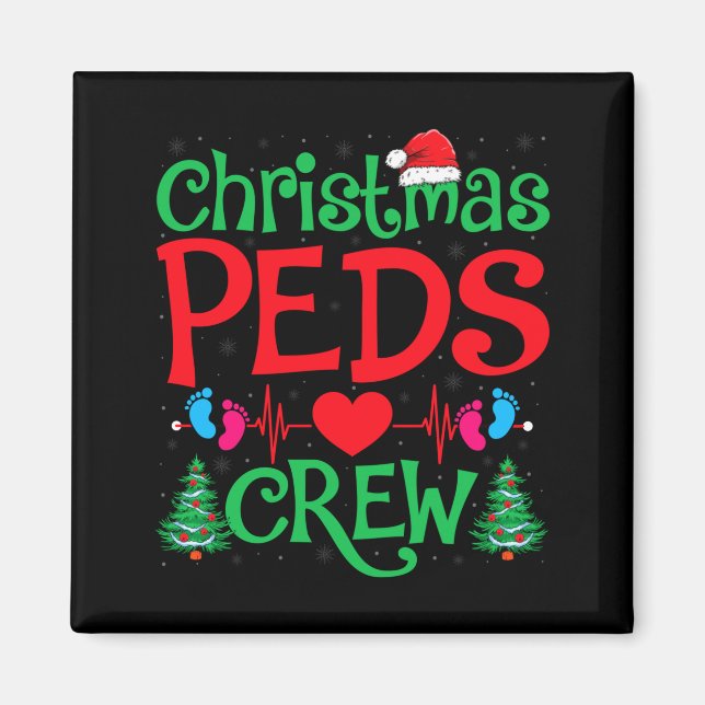 Aimant Christmas Peds Crew Santa Hat Xmas Tree Pediatric  (Devant)