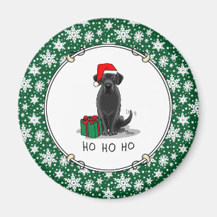 Aimant Christmas Père Noël Black Labrador Retriever Cute