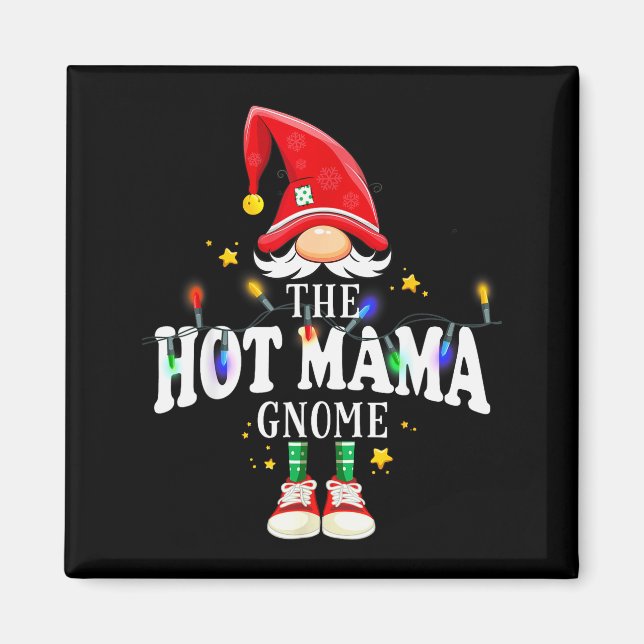 Aimant Christmas The Hot Mama Gnome X-mas Matching Pjs  (Devant)