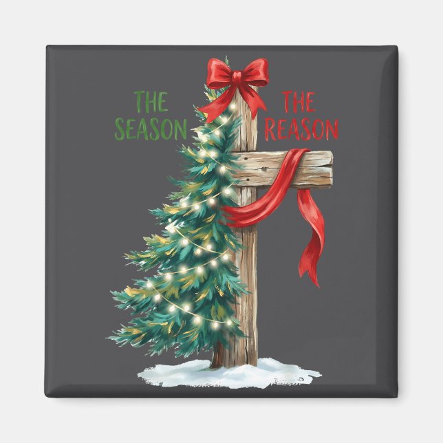 Aimant Christmas Tree The Season Jesus Cross The Reason X (Devant)