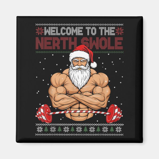 Aimant Christmas Workout Welcome To North Swole Xmas Gym  (Devant)