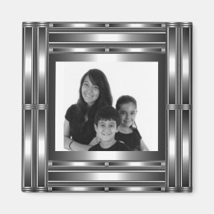 Aimant Chrome Argent Ajoutez Votre Photo