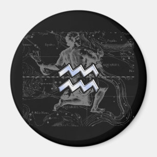 Aimant Chrome comme Aquarius Zodiac Connexion Hevelius