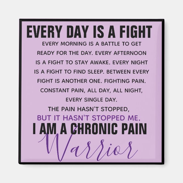 Aimant Chronic Pain Warrior (entièrement personnalisable) (Devant)
