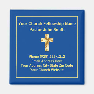 Aimant Church Pastor Classy Gold Carte de visite
