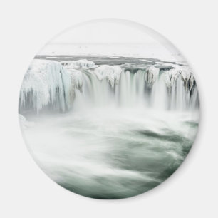 Aimant Chute d'eau Godafoss, hiver, Islande