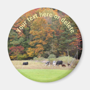 Aimant Chute Foliage Vaches Champ Nature personnalisée