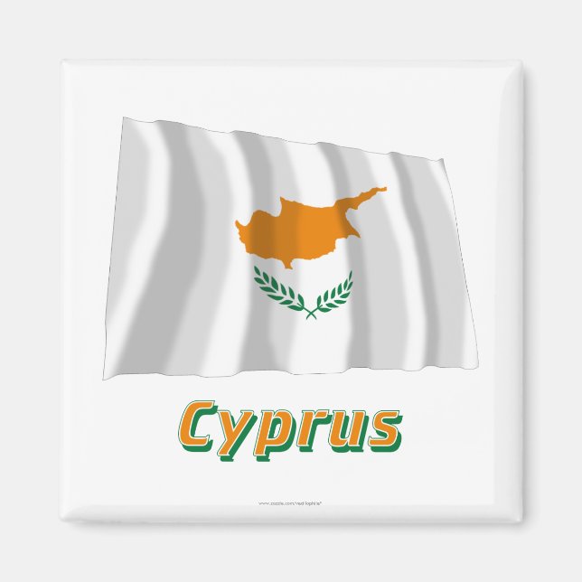 Aimant Chypre - Drapeau avec nom (Devant)