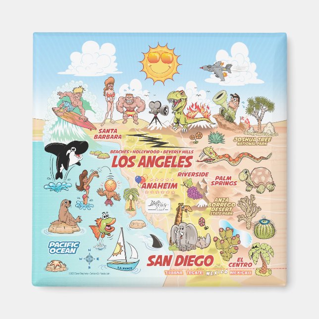 Aimant Ciel bleu SoCal (Devant)