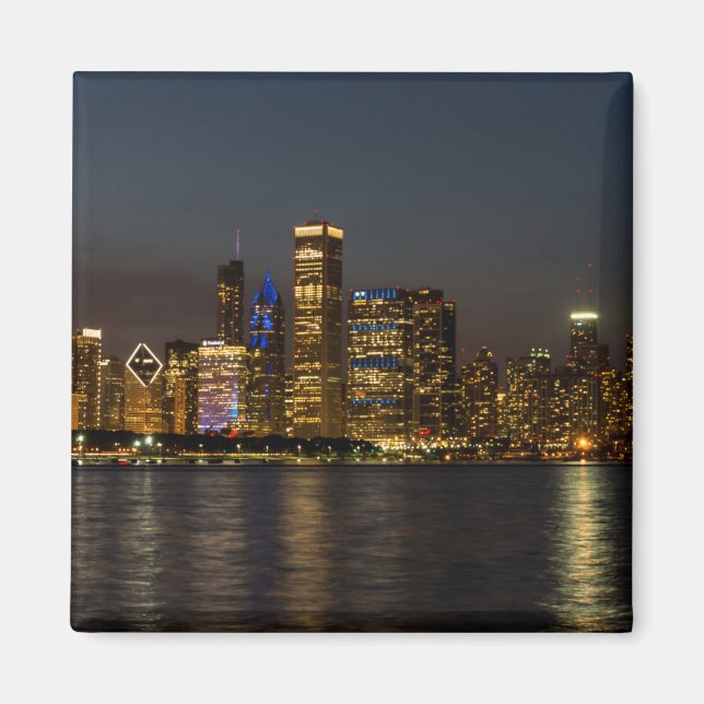 Aimant Ciel nocturne de Chicago Pano (Devant)
