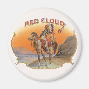 Aimant Cigar vintage Art Étiquette, Red Cloud Indian en c
