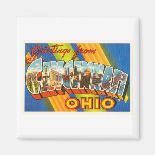 Aimant Cincinnati Ohio OH Vieux souvenir Vintage voyage