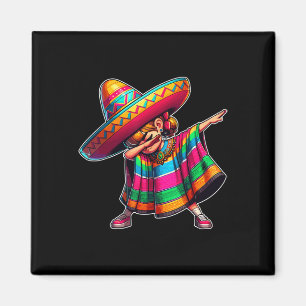 Aimant Cinco De Mayo Dabbing Poncho Sombrero Dab Mexicain