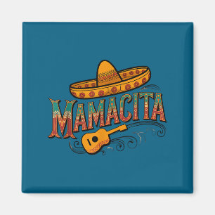 Aimant Cinco de mayo mamacita fleur mama cita mexicaine