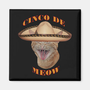 Aimant Cinco De Meow Cat Cinco De Mayo Mexique