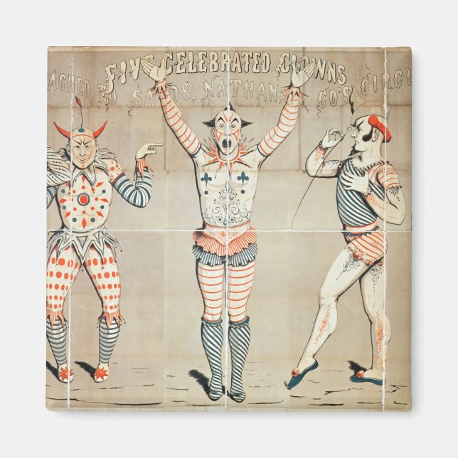 Aimant Cinq clowns célèbres attachés aux sables (Devant)