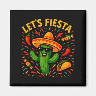 Aimant Cinq mai fête mexicaine cactus drôle de letsCinco