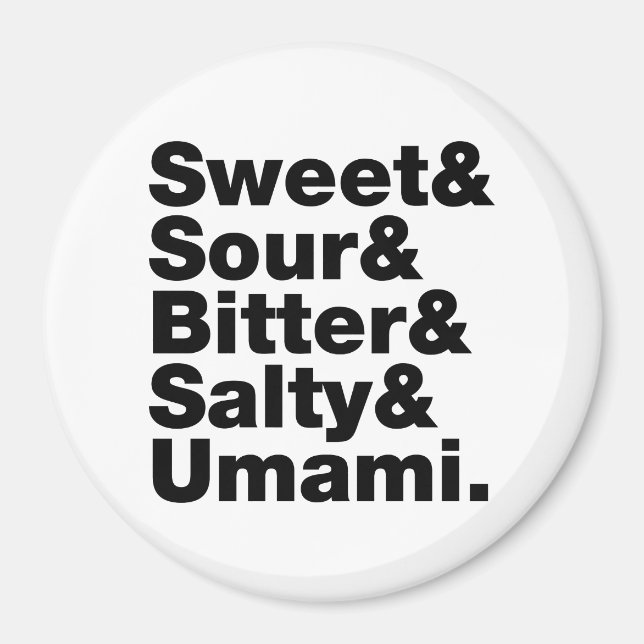 Aimant Cinq saveurs de base (Devant)