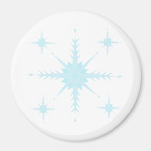 Aimant circulaire avec des flocons de neige