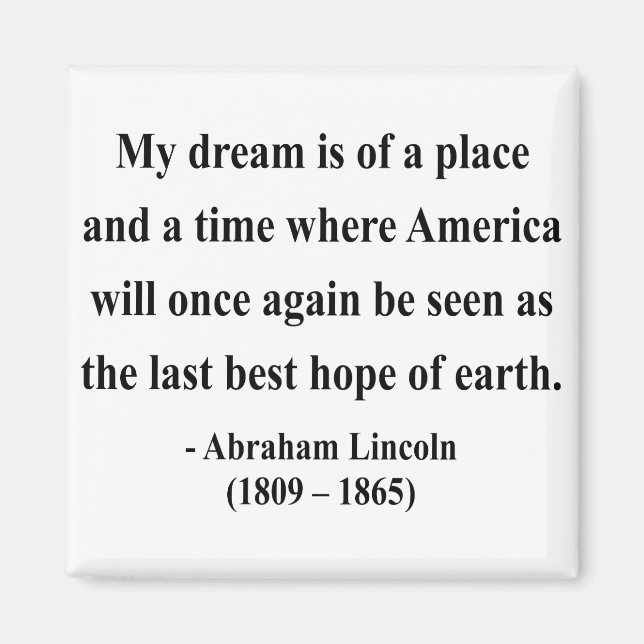 Aimant Citation 10a de Abraham Lincoln (Devant)