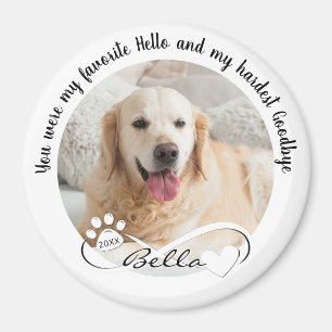 Aimant Citation commémorative de chien 2 photo Pawprint C
