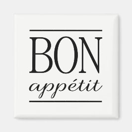 Aimant Citation D'APPETIT BON Noir Et Blanc