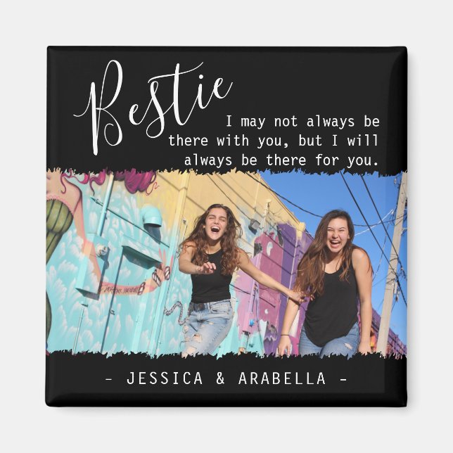 Aimant Citation de Bestie moderne Photo BFF personnalisée (Devant)