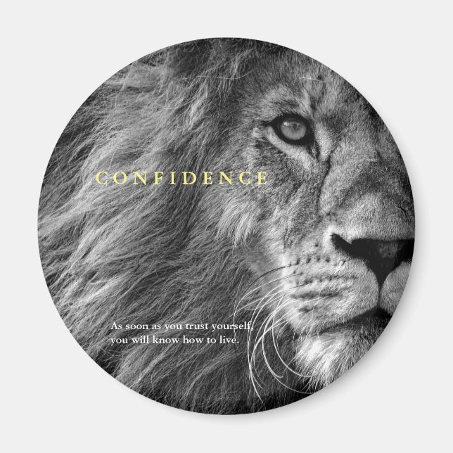 Aimant Citation de confiance Lion Inspiration (Devant)
