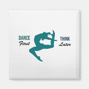 Aimant Citation de danse moderne blanche, noire et Turquo