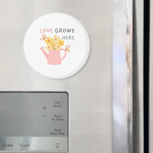 Aimant Citation de jardin floral 'L'amour grandit ici'