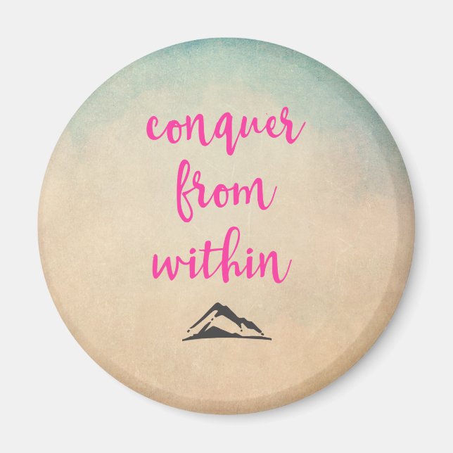 Aimant Citation de la typographie inspirée sur la détermi (Devant)