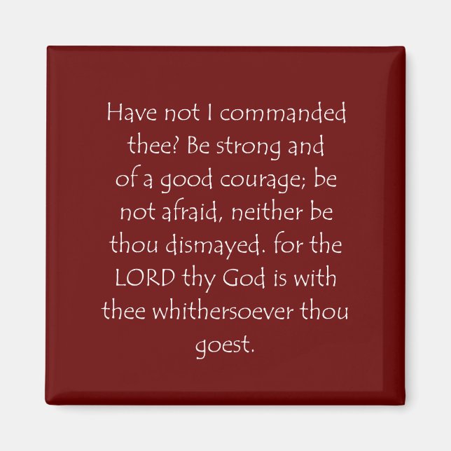 Aimant Citation de l'écriture Joshua 1 9 (Devant)