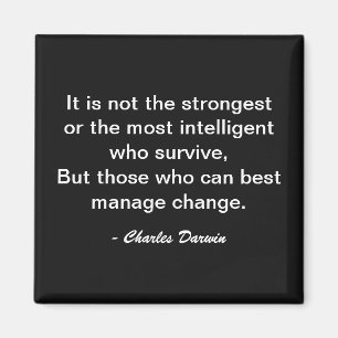 Aimant Citation de motivation de Charles Darwin pour surv