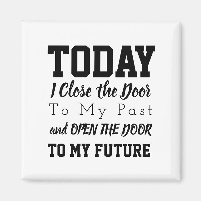 Aimant Citation de mots motivationnels noir et blanc (Devant)