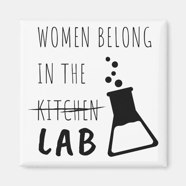 Aimant Citation De Scientifiques Féminines Du Laboratoire (Devant)