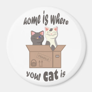 Aimant Citation drôle Accueil est où est votre chat
