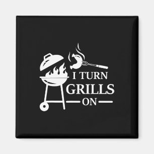 Aimant Citation drôle de BBQ et de grillade J'allume les
