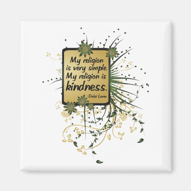 Aimant Citation du Dalaï Lama sur la religion (Devant)