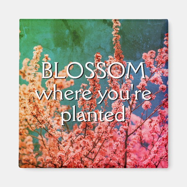 Aimant Citation florale inspirationnelle Christian (Devant)