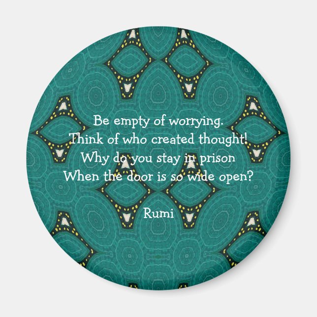 Aimant Citation Inspirante Rumi Avec Design Tribal (Devant)