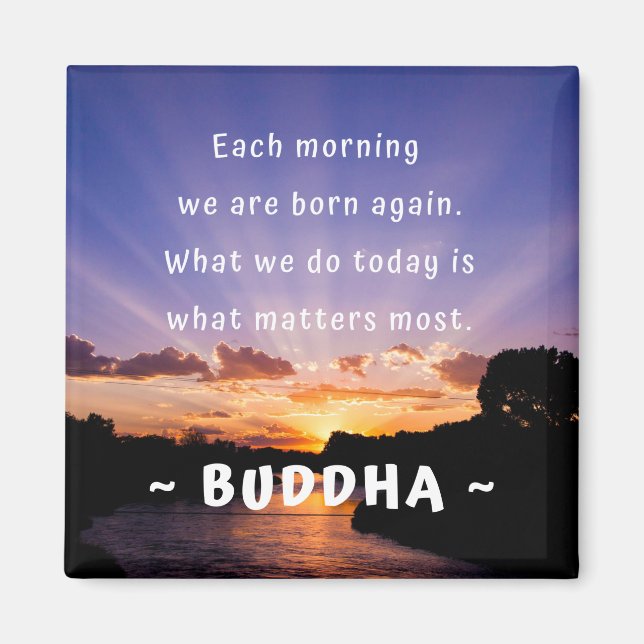 Aimant Citation Inspirationnelle du matin du Bouddha (Devant)