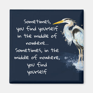Aimant Citation inspirée du grand héron bleu d'aquarell