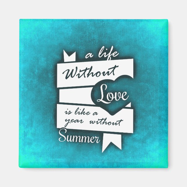 Aimant Citation inspirée sur l'amour sur le turquoise (Devant)