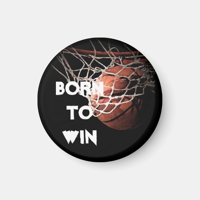 Aimant Citation motivationnelle disant Basketball né pour (Devant)