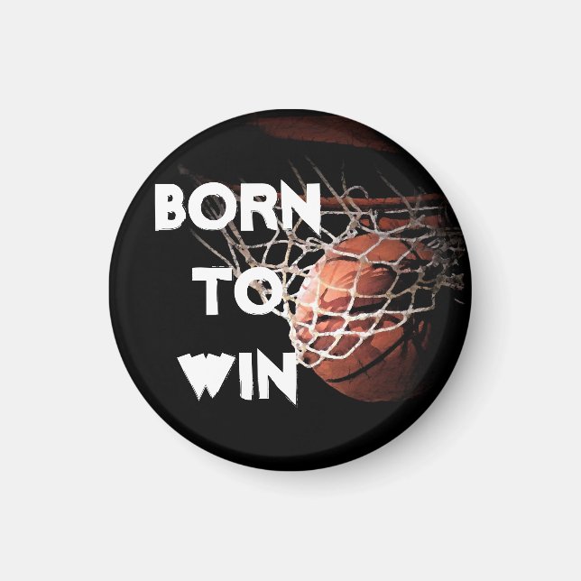 Aimant Citation motivationnelle disant Basketball né pour (Devant)