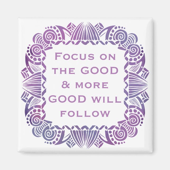 Aimant Citation motivationnelle positive en violet (Devant)