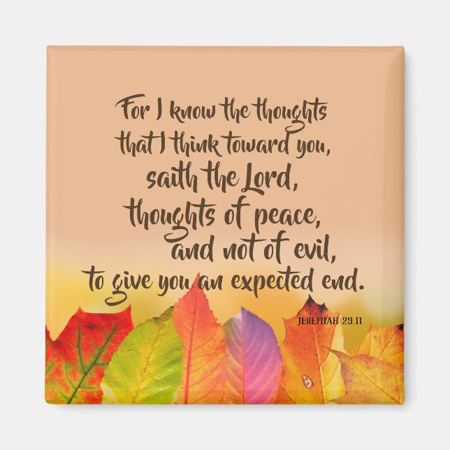 Aimant Citation Verse de la Bible Jérémie 29 (Devant)