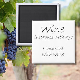 Aimant Citation vin drôle humour d'anniversaire au-dessus