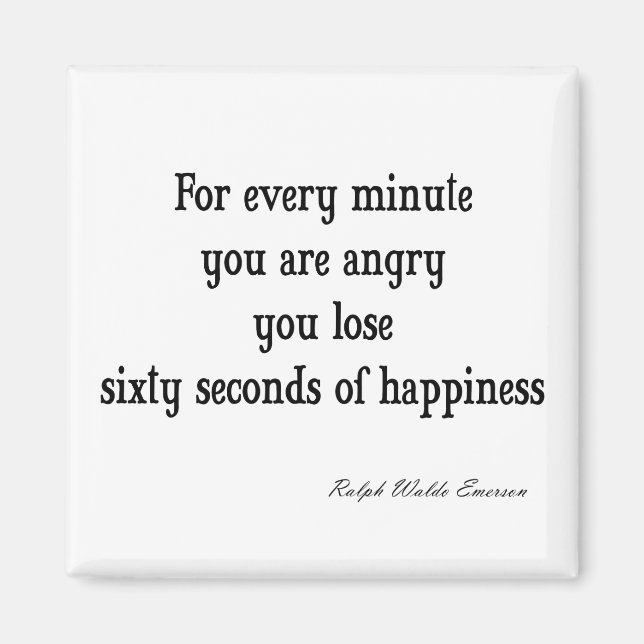 Aimant Citation vintage Emerson Inspirational Happiness (Devant)