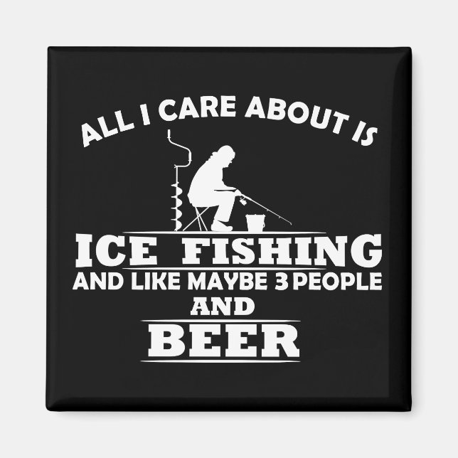 Aimant citations amusantes sur la pêche à la glace et les (Devant)